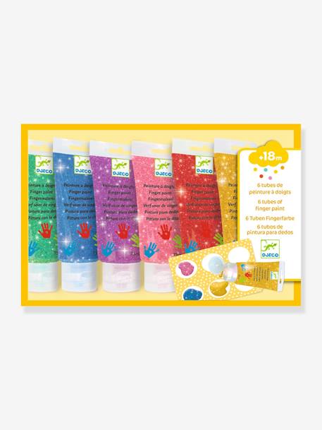 6 Tubes de Peinture à doigts paillettes - DJECO jaune 1 - vertbaudet enfant 