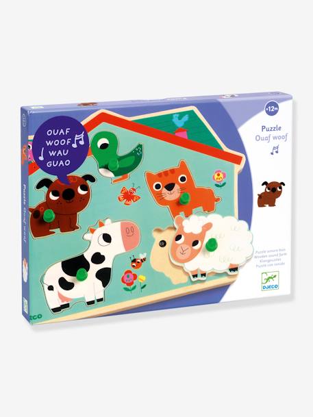 Puzzle Sonore Ouaf Woof - DJECO bleu 1 - vertbaudet enfant 