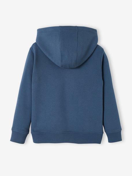 Sweat zippé à capuche Basics garçon motif graphique blanc chiné+bleu grisé+dark bleu ardoise+NOIR CHINE 8 - vertbaudet enfant 