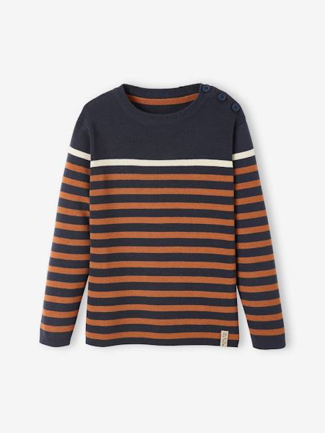 Pull marin garçon écru+Ivoire rayé rouge et marine+MARINE RAYE OCRE+vert 8 - vertbaudet enfant 