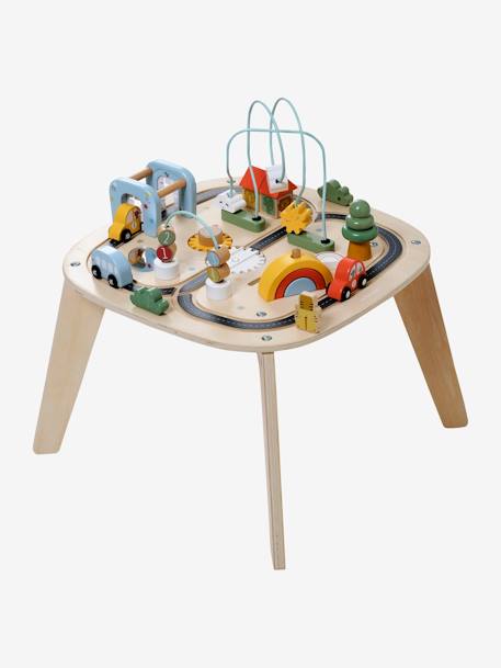 Table d'activités circuit de voitures en bois FSC® beige 3 - vertbaudet enfant 