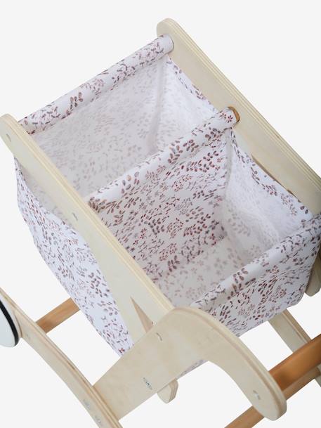 Chariot de courses en tissu et bois FSC® BEIGE MOYEN UNI AVEC DECOR 7 - vertbaudet enfant 