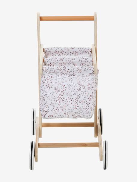 Chariot de courses en tissu et bois FSC® BEIGE MOYEN UNI AVEC DECOR 5 - vertbaudet enfant 