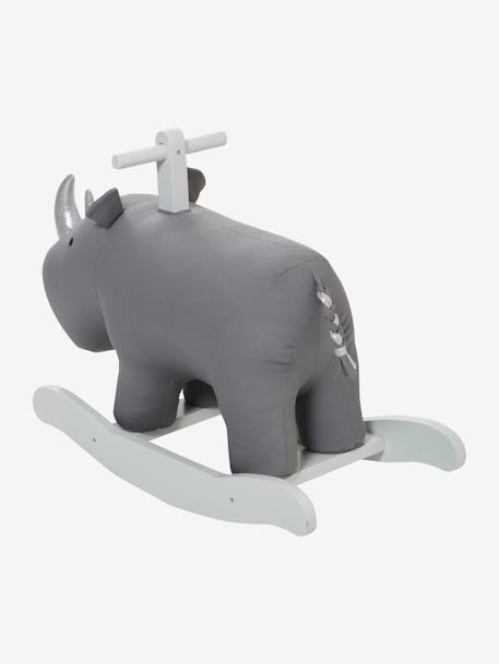 Rhinocéros à bascule FSC® GRIS CLAIR UNI AVEC DECOR 5 - vertbaudet enfant 