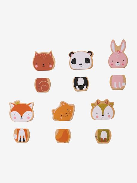 Animaux magnétiques à assembler en bois FSC® multicolore+rose 7 - vertbaudet enfant 