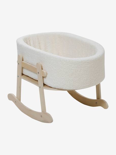 Lit à bascule en bois FSC® et tissu bouclette blanc 6 - vertbaudet enfant 