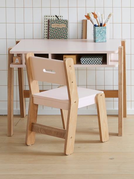 Chaise enfant, assise H 45 cm LIGNE ARCHITEKT blanc/bois+Rose/bois+Vert/bois 10 - vertbaudet enfant 