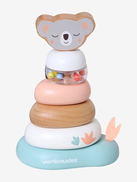 Pyramide à empiler en bois FSC® multicolore+rose 7 - vertbaudet enfant 