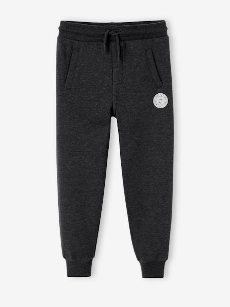 Pantalon jogging Basics garçon en molleton dark bleu ardoise+gris moyen chiné+marine chiné+noir+noir chiné+noisette+ocre+rouge+vert sapin 27 - vertbaudet enfant 