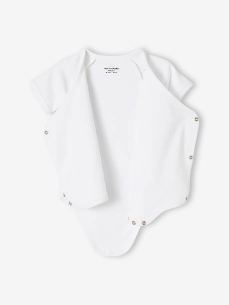 Lot de 3 bodies Bio Collection manches courtes ouverture naissance BASICS lot blanc 6 - vertbaudet enfant 