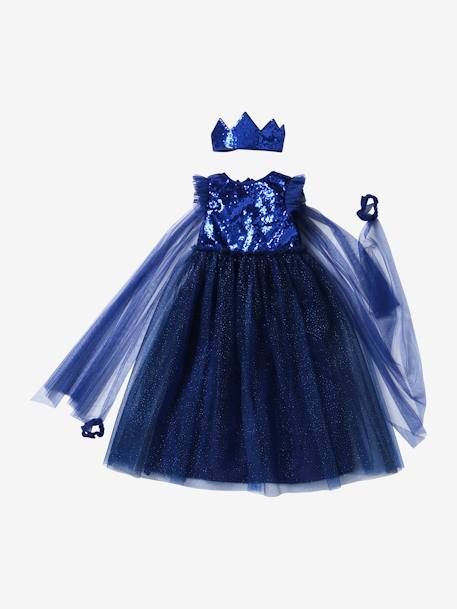 Déguisement de princesse avec voile et couronne bleu+doré+rose+rouge+vert émeraude 2 - vertbaudet enfant 