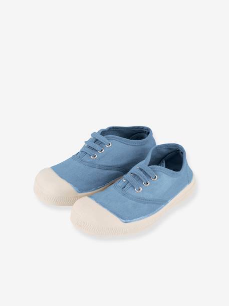 Tennis à lacets coton enfant BENSIMON® blanc+bleu jean+kaki+marine 8 - vertbaudet enfant 