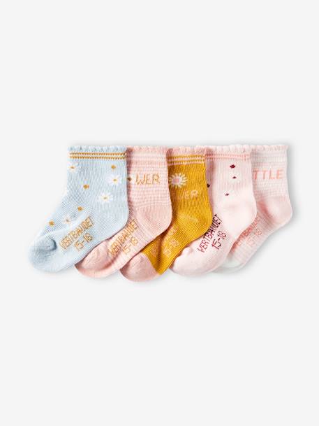 Bébé-Lot de 5 paires de chaussettes à fleurs bébé fille BASICS