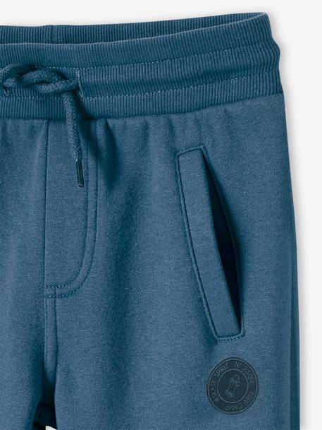 Pantalon jogging Basics garçon en molleton blanc chiné+dark bleu ardoise+gris moyen chiné+marine chiné+noir chiné+vert sapin 9 - vertbaudet enfant 