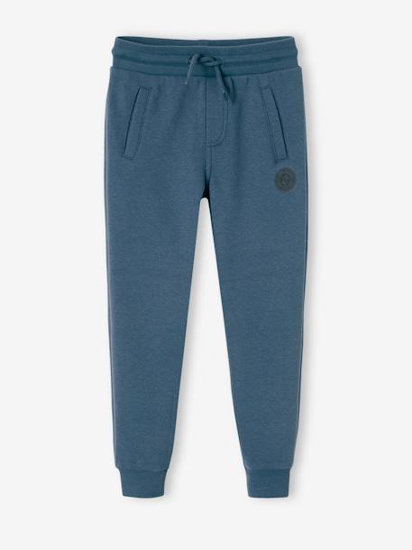 Pantalon jogging Basics garçon en molleton blanc chiné+dark bleu ardoise+gris moyen chiné+marine chiné+noir chiné+vert sapin 6 - vertbaudet enfant 