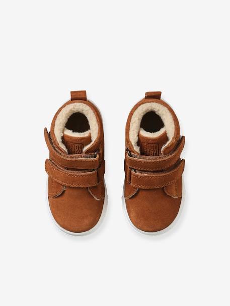 Baskets Mid fourrées bébé mixte en cuir marron clair 4 - vertbaudet enfant 