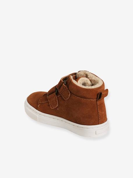 Baskets Mid fourrées bébé mixte en cuir marron clair 3 - vertbaudet enfant 