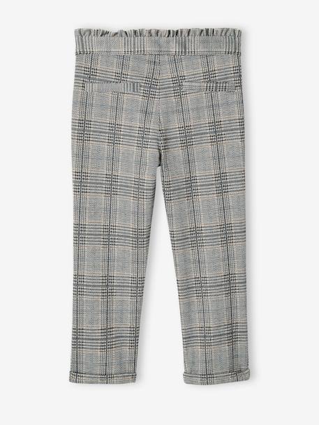 Pantalon à carreaux en lainage fille gris carreaux 3 - vertbaudet enfant 