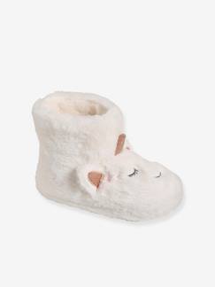 Chaussures-Chaussons montants licornes fille en peluche