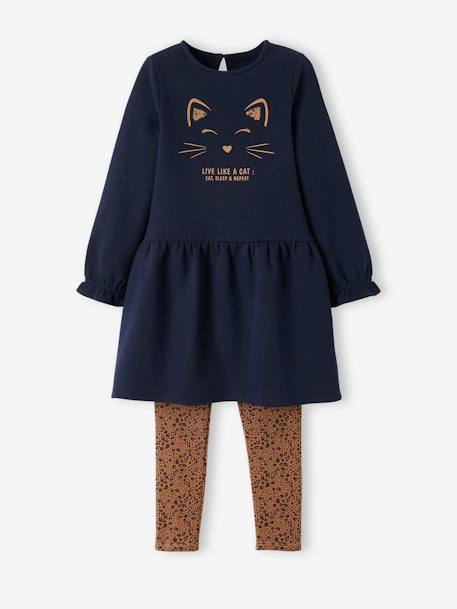 Ensemble robe en molleton et legging fille  - vertbaudet enfant