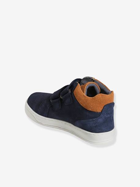 Baskets Mid scratchées cuir garçon marine 3 - vertbaudet enfant 