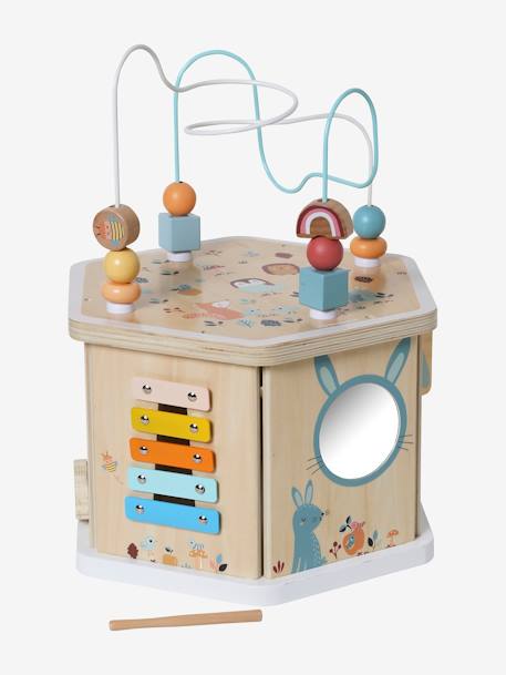 Grand cube d'activités hexagonal Les amis de la forêt en bois FSC® beige 7 - vertbaudet enfant 