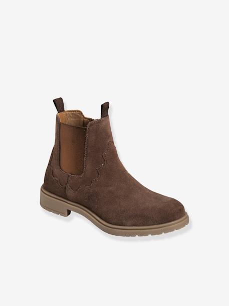 Boots en cuir fille bleu marine+marron 6 - vertbaudet enfant 