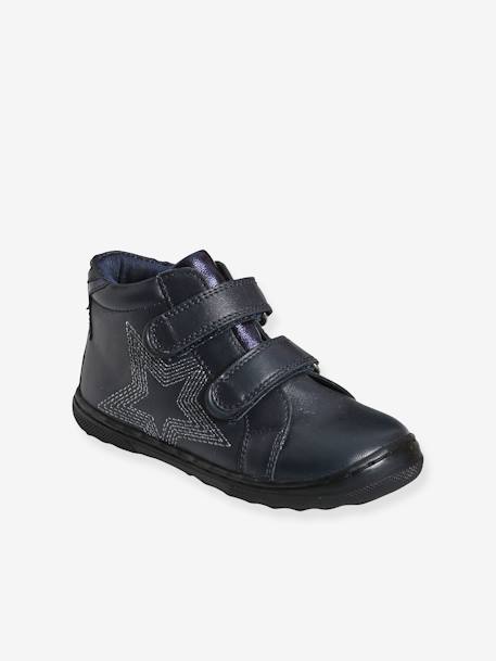 Bottines cuir scratchées fille collection maternelle bleu marine 1 - vertbaudet enfant 