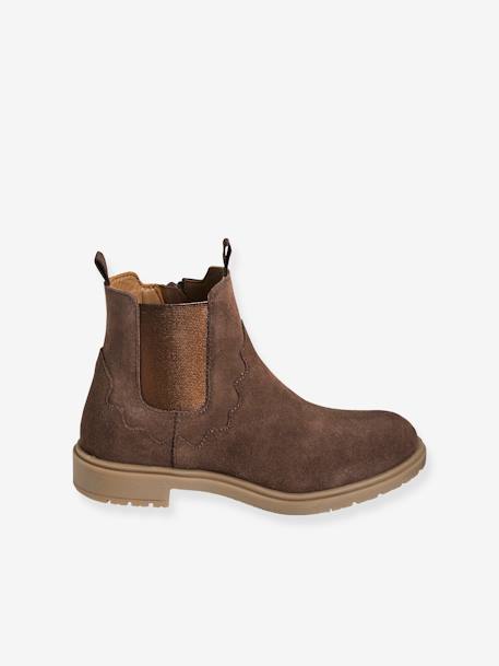 Boots en cuir fille bleu marine+marron 7 - vertbaudet enfant 