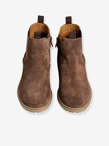 Boots en cuir fille bleu marine+marron 9 - vertbaudet enfant 