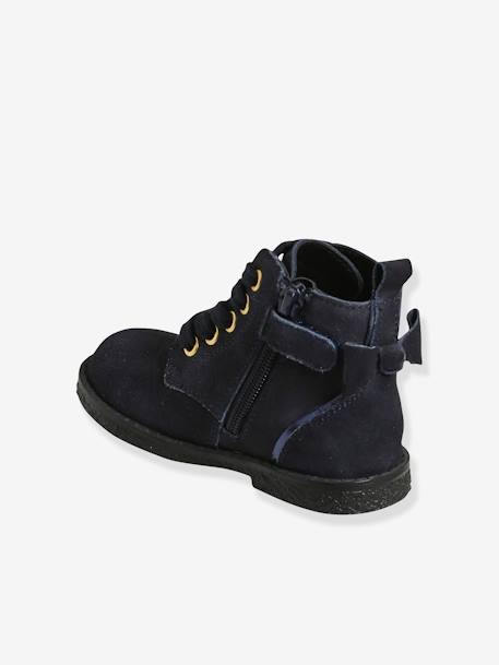 Bottines cuir fille collection maternelle bleu marine 3 - vertbaudet enfant 