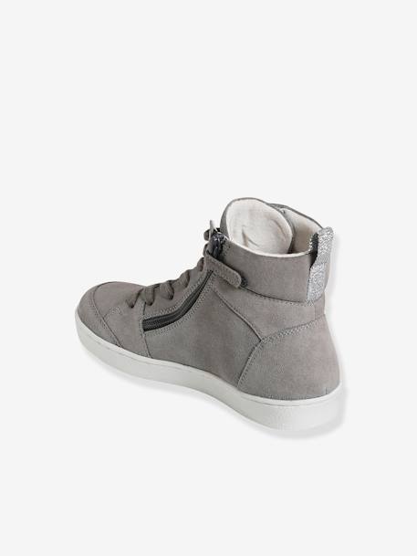 Baskets mid cuir fille lacées et zippées bleu marine+gris 8 - vertbaudet enfant 