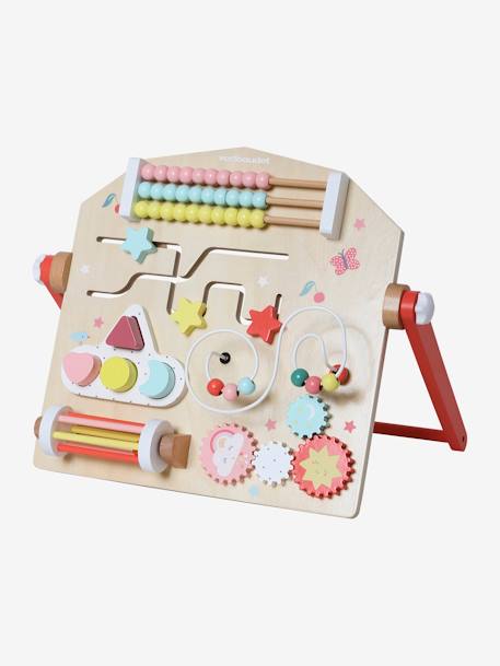 Planche d'activités verticale en bois FSC® beige+multicolore 3 - vertbaudet enfant 