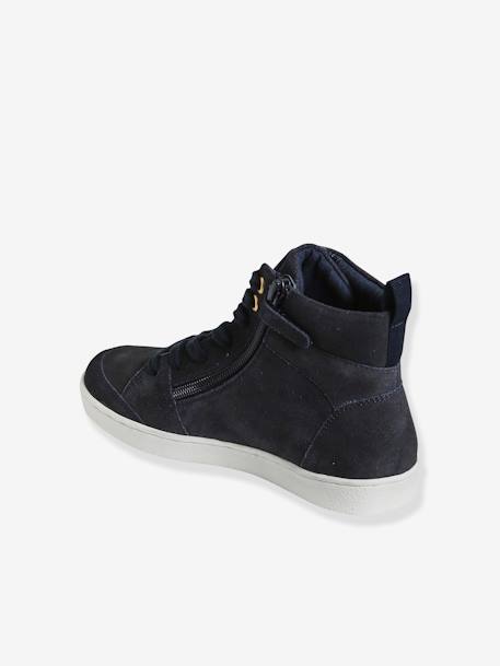 Baskets mid cuir fille lacées et zippées bleu marine+gris 3 - vertbaudet enfant 