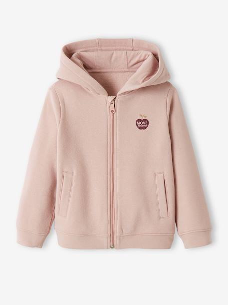 Sweat à capuche zippé sport Basics fille. bleu+rose 10 - vertbaudet enfant 