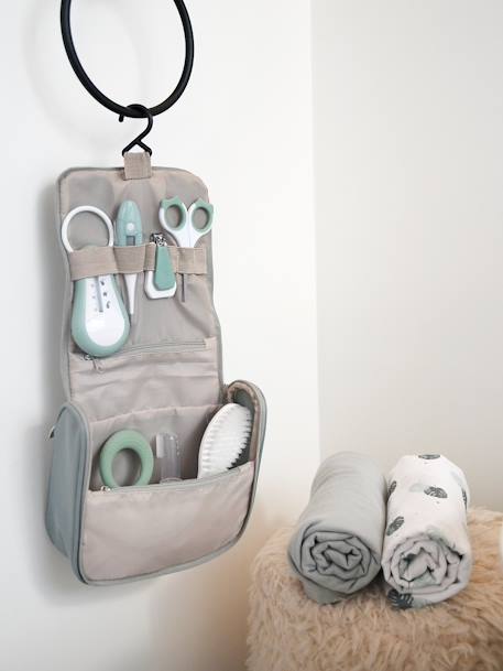 Trousse de toilette nomade 9 accessoires BEABA Green blue+Night blue+Old pink+Sage green 18 - vertbaudet enfant 