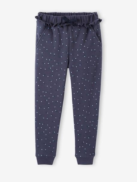 Pantalon jogging volanté fille imprimé fleurs  - vertbaudet enfant