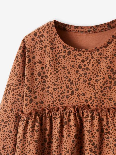 T-shirt forme blouse imprimé fille bleu marine+marron foncé+rose poudré 7 - vertbaudet enfant 