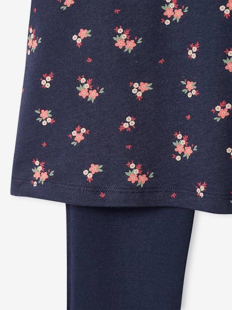 Lot de 2 chemises de nuit à fleurs + legging LOT ROSE BLEU AOP 11 - vertbaudet enfant 