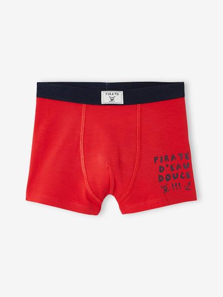 Lot de 5 boxers stretch 'pirates' garçon Lot marine et rouge 3 - vertbaudet enfant 