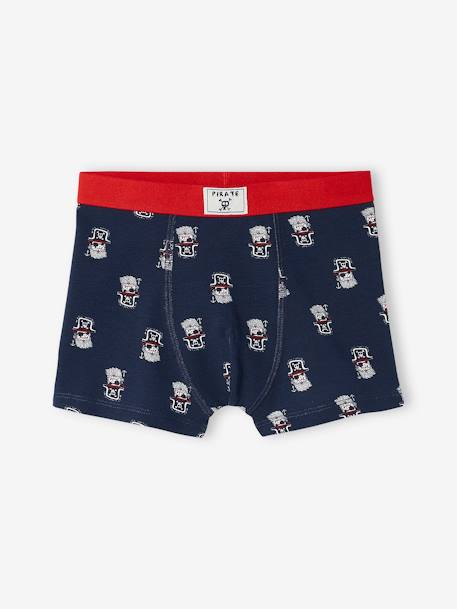 Lot de 5 boxers stretch 'pirates' garçon Lot marine et rouge 2 - vertbaudet enfant 