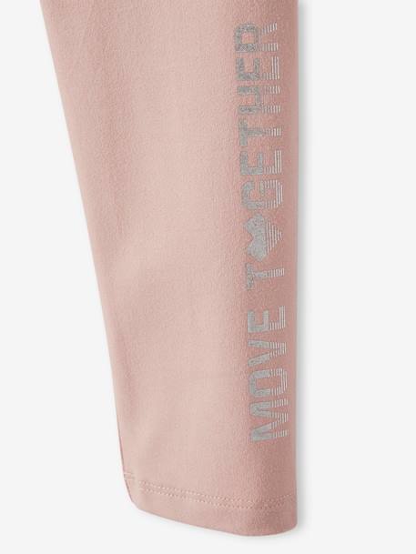 Legging sport Basics fille inscription métallisée rose 3 - vertbaudet enfant 