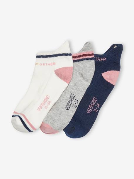 Fille-Lot de 3 paires de mi-chaussettes sport fille