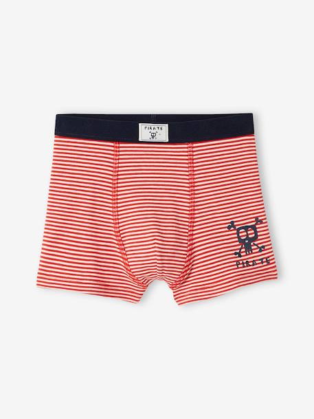 Lot de 5 boxers stretch 'pirates' garçon Lot marine et rouge 5 - vertbaudet enfant 