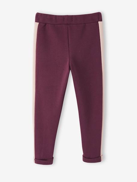 Pantalon de sport fille en molleton bandes côtés marine+PRUNE - 19-2024 TCX+rose 7 - vertbaudet enfant 