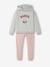 Ensemble sweat à capuche et jogging en molleton fille gris -rose 1 - vertbaudet enfant 