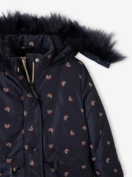 Parka à capuche fille doublée sherpa. BLUE DARK 4 - vertbaudet enfant 