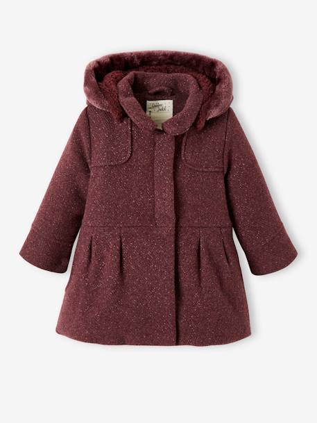 Fille-Manteau, veste-Manteau, parka, blouson-Manteau à capuche en drap de laine fille