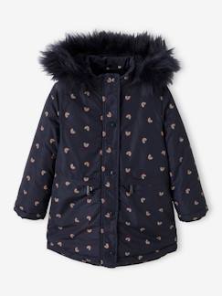 Parka à capuche fille doublée sherpa.  - vertbaudet enfant