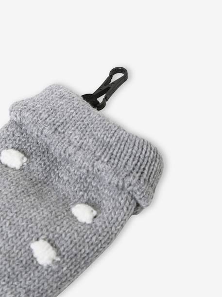 Ensemble à pois bonnet + snood + moufles bébé fille Gris chiné foncé 6 - vertbaudet enfant 